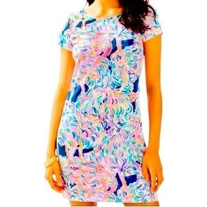 Lilly Pulitzer Women's Size S Pelican Pink Head Sand Short Sleeve Marlowe Dress